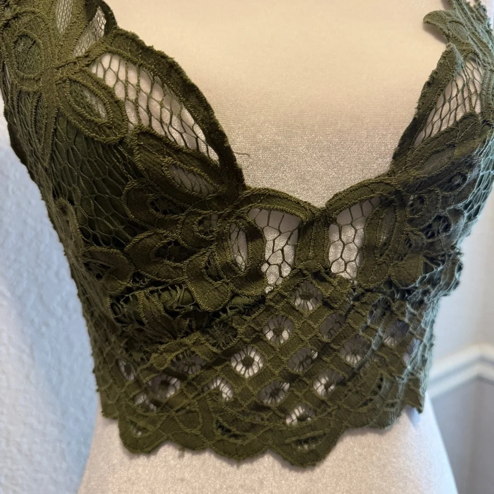 FREE PEOPLE: ADELLA LONGLINE LACE BRALETTE Size L - Picture 2 of 9